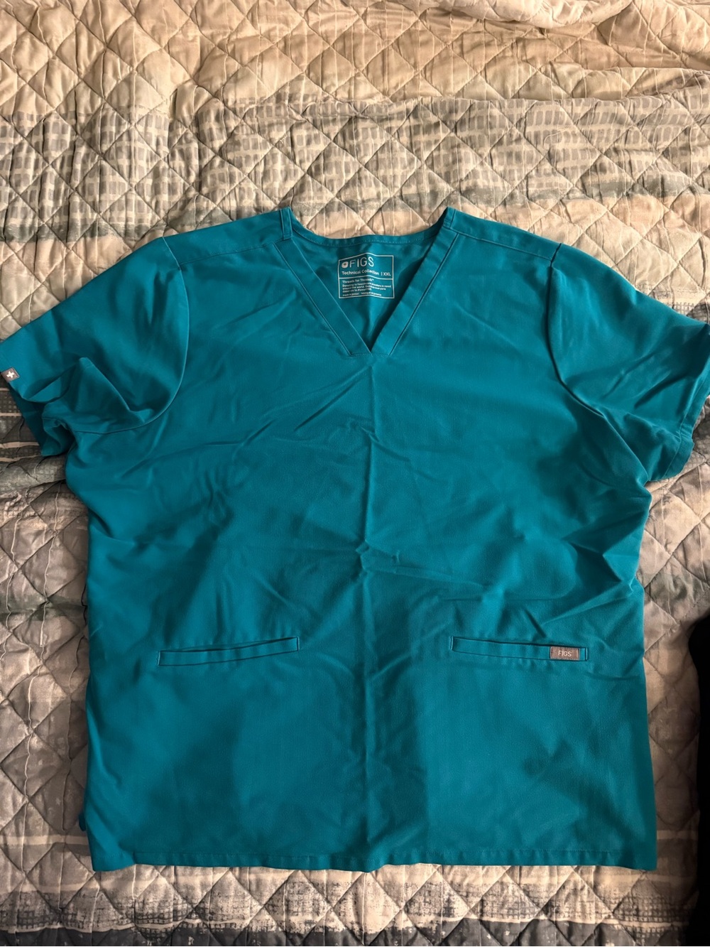 Figs Teal Casma Scrub Top